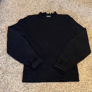 Express black ruffle neck sweater size SMALL - new / NWT